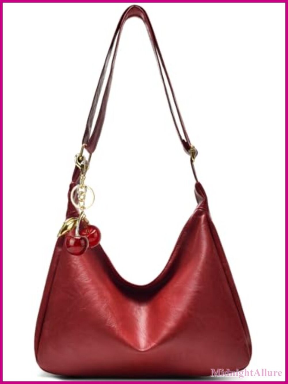 Slouchy Vegan Leather Hobo Shoulder Bag Foldable Crossbody Purse